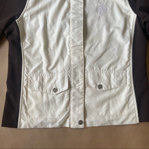 Lauren Ralph Lauren Active Women's Size Petite Med Track Jacket Off White/Brown - Picture 5 of 15